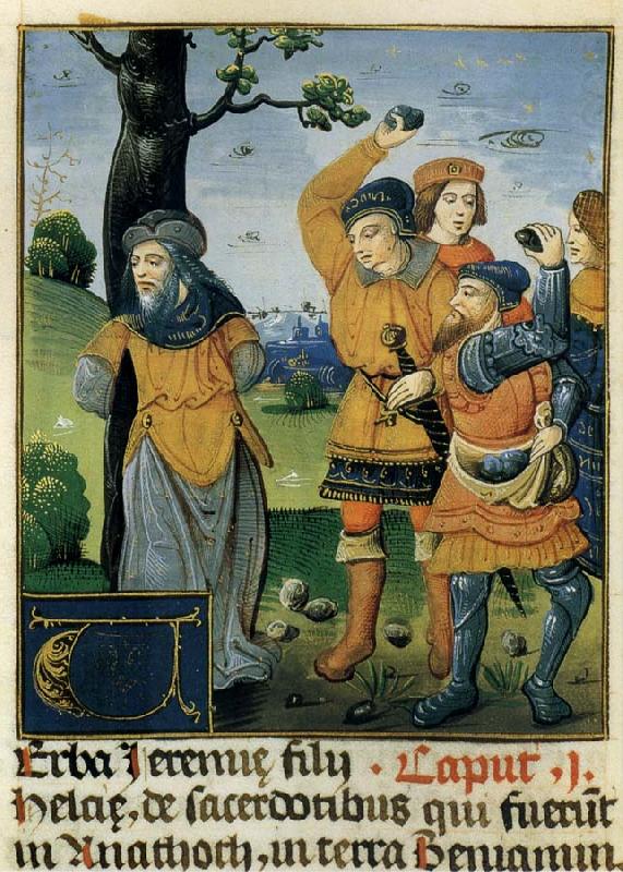 The stoning of the Jeremia, unknow artist